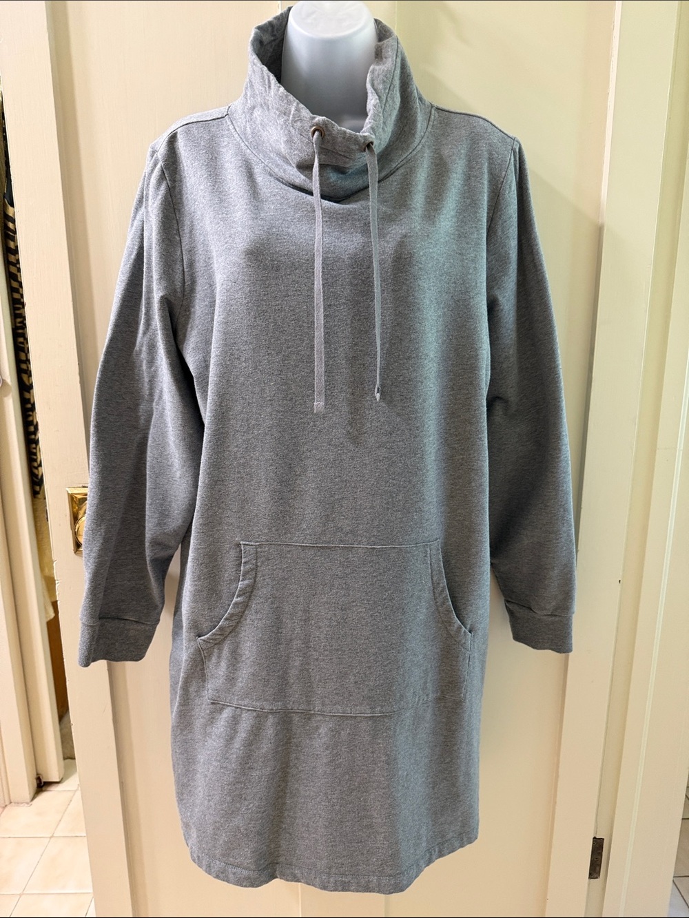 Coldwater Creek Light Gray Turtleneck Pullover Sweater Dress